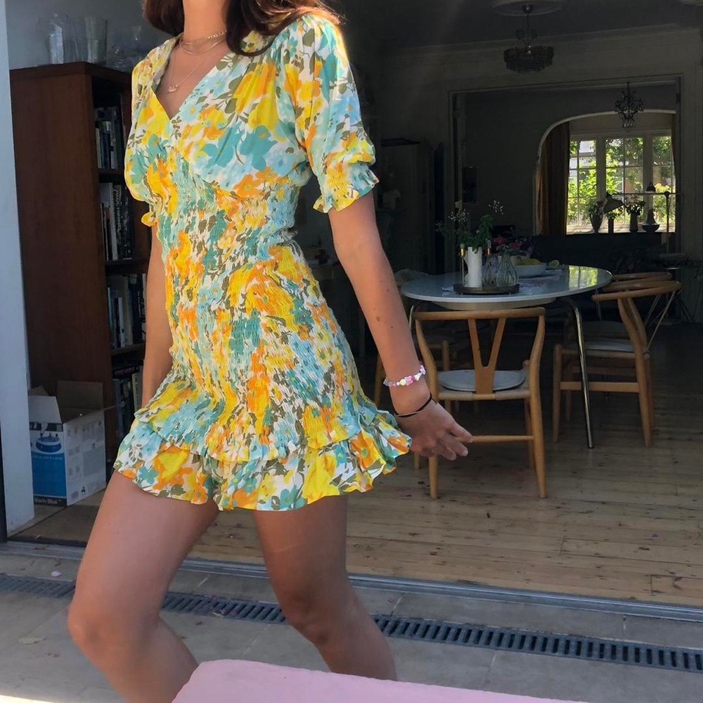 Faithfull The Brand Margherita Mini Dress in Annina Floral Size 8/Large